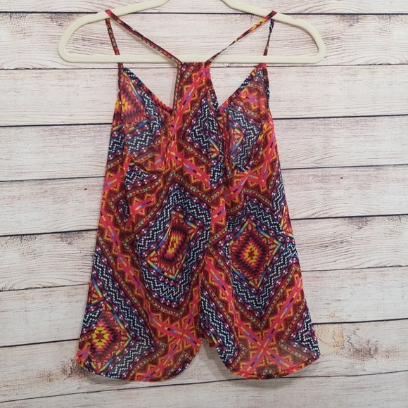 ❣SALE❣NWOT ARIZONA Chiffon Swing Tank Aztec Print - Picture 4 of 8